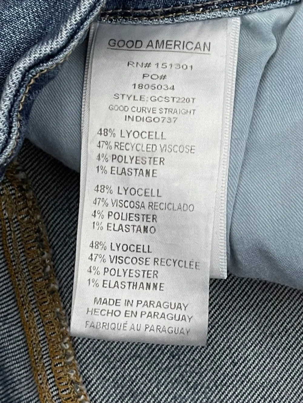 Good American Good Curve Straight Jeans Indigo - Picture 9 of 10